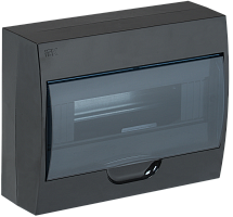 Бокс IEK Krepta 3 ЩРН-П-12 200x255x97 IP41 прозрачная дверь, черный корпус картинка 